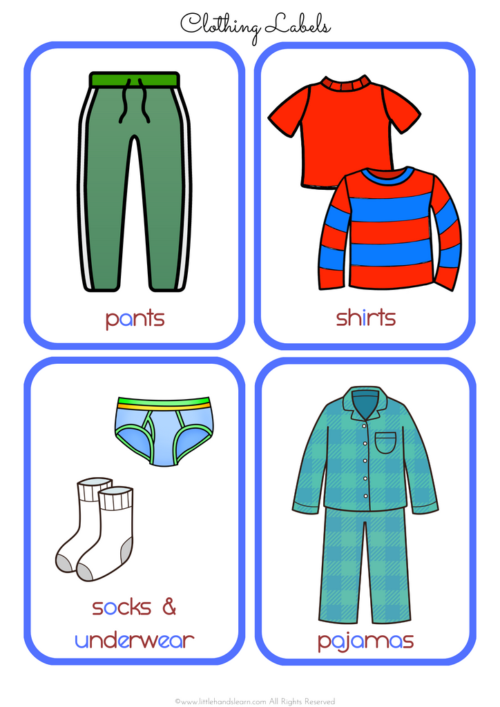 Clothes labels for Montessori wardrobe  Kids clothes organization, Kids  clothing labels, Montessori wardrobe